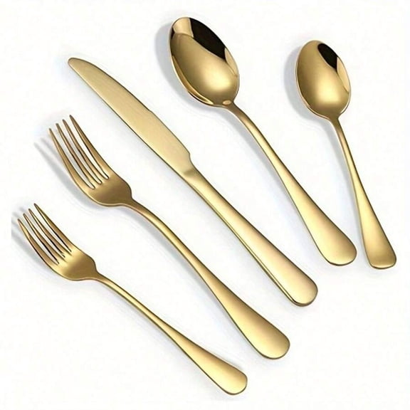 20PCS Stainless Steel Silverware Set - Service for 4, Upgraded Knives/Spoons/Forks, Mirror Polish, Dishwasher Safe