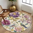 thumbnail image 2 of Round Rugs 8Ft, Spring Flowers Round Area Rug Washable Indoor Throw Carpet, Farmhouse Botanical Blossom Floral Birds Large Non Slip Circle Rug for Kids Room RV Home Decor Aesthetic, 2 of 8
