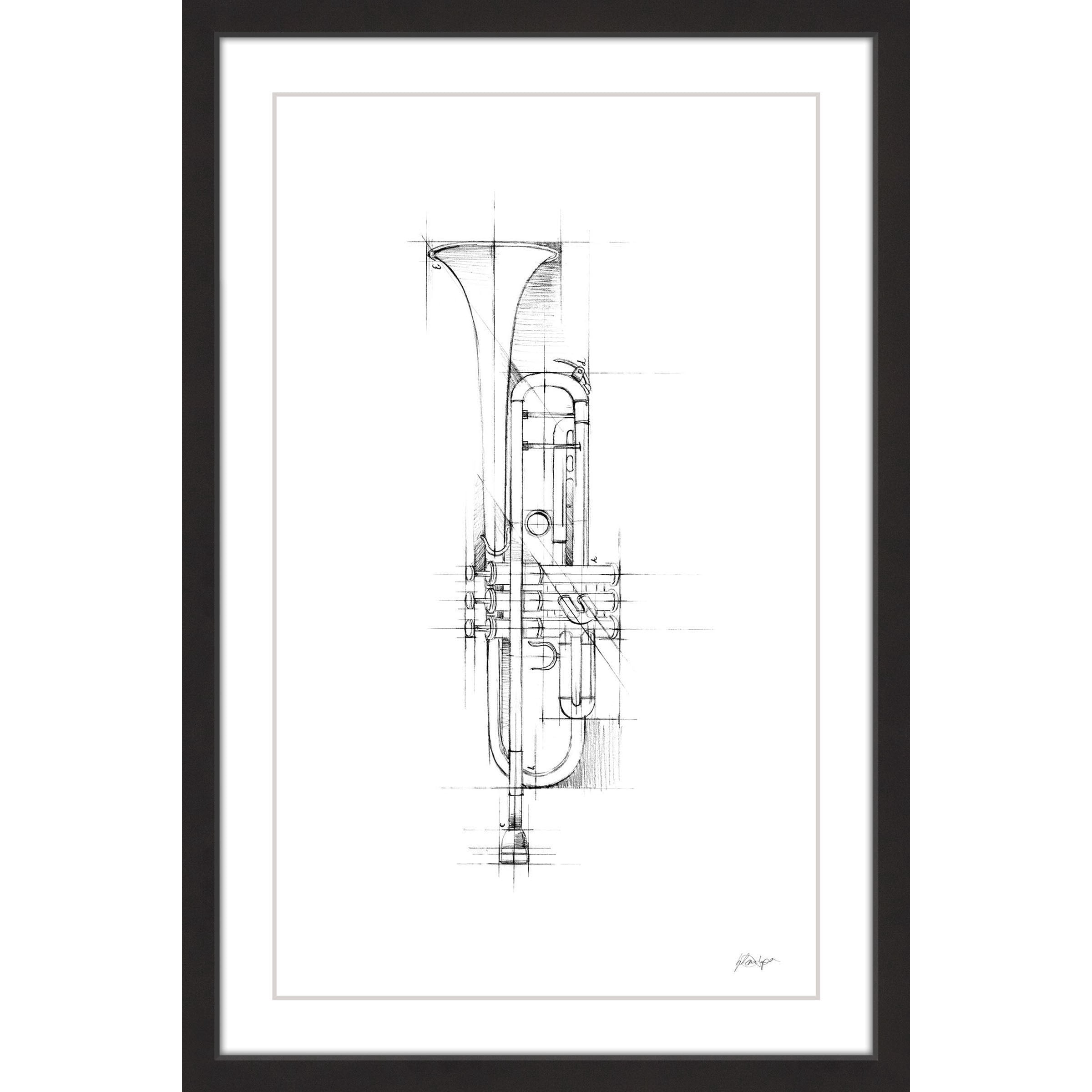 Marmont Hill "Trumpet Sketch" Framed Painting Print
