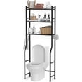 thumbnail image 2 of 3-Tier Over The Toilet Storage, Space Saver Metal Bathroom Shelves, Freestanding Above Over Toilet Storage Shelf with 4 Hooks for Bathroom, Blue, 2 of 8