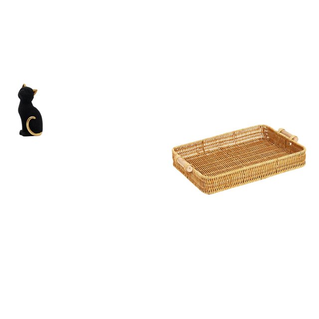 Figura de escritorio,Estatua de gato,linda estantería,escritorio,decoración del hogar,Cestas de almacenamiento,Cestas de almacenamiento de cocina tejidas con asas hechas a mano,Cestas de pan