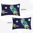 thumbnail image 4 of Naloa Astronaut Dinosaur and Space Pillowcase, Throw Pillowcase, Wrinkle-Free, Stain-Resistant with Hidden Zipper for Bedroom Sofa - 20"x30", 4 of 9