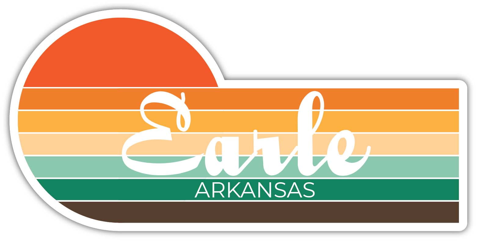 Earle Arkansas 2 x 1.25 Inch Sticker Retro Vintage Sunset City 70s