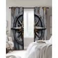 thumbnail image 4 of Vintage Coastal Blackout Curtains for Bedroom Living Room Darkening Curtains 63 Inches Long Compass Nautical Summer Beach Window Curtain 2 Panels Set Insulated Window Treatment Grommet Drapes 52"x63", 4 of 9