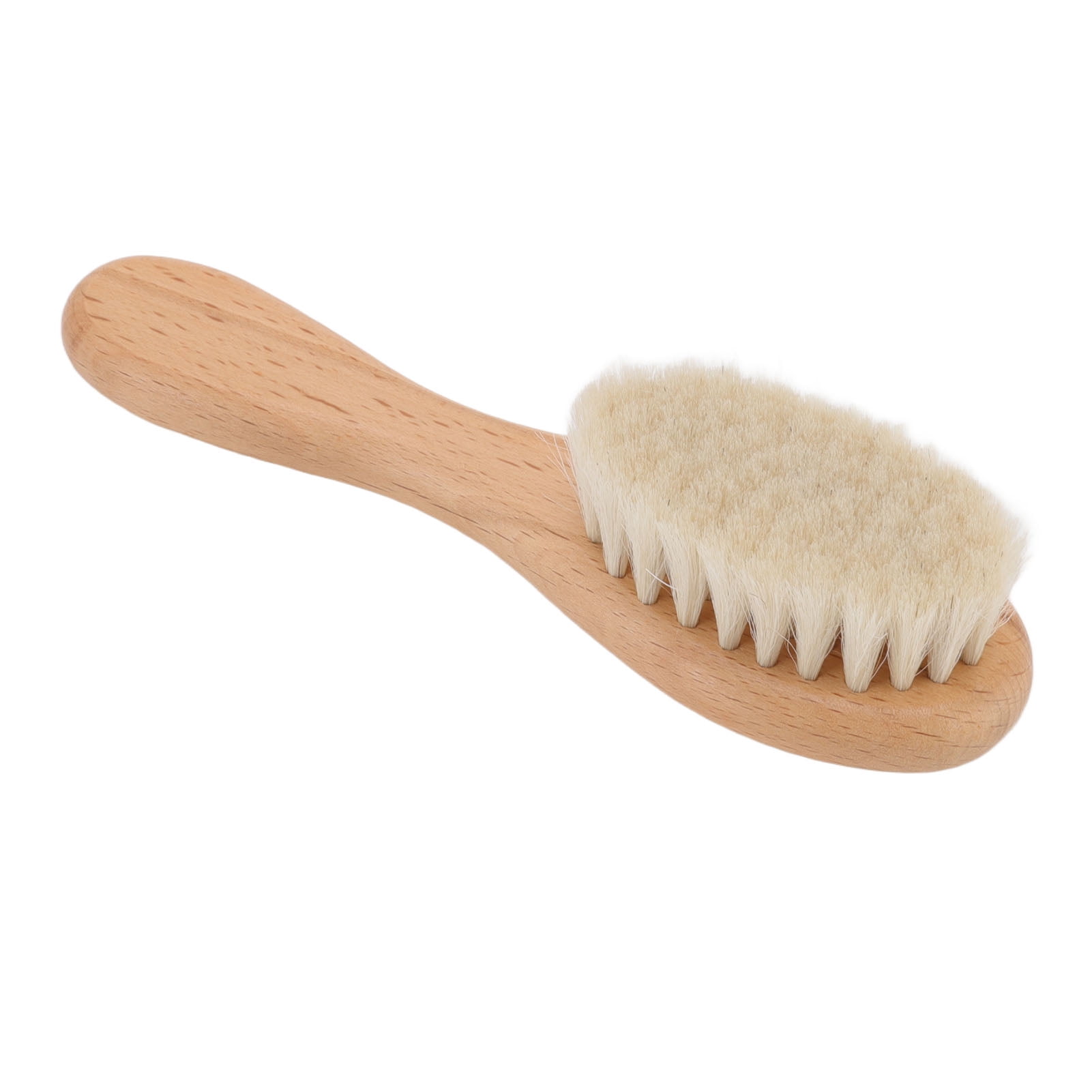 Soft Bristles Hair Wool Brush for Baby Bathing and Cleaning Premium Comfort Wooden Nursing Comb Styling Beard Brush for Men 6.3x1.97x1.57 Inches / 16.0x5.0x4.0 cm