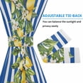 thumbnail image 4 of Blue Stripes Lemon Door Curtains for Door Window, French Sidelight Front Back Door Curtains With Tieback, Spring Fruit Flowers Leaves Line Kitchen Rod Pocket Drapes Panel, 54"x72", 4 of 5