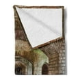 thumbnail image 2 of Vintage Soft Flannel Fleece Blanket, Brick Arches Dry Tortugas Old Fort Historic Heritage Tourist Attraction Vintage Design, Cozy Plush for Indoor and Outdoor Use, 60" x 80", Brown, by Ambesonne, 2 of 5