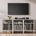 thumbnail image 2 of EYYTHUNG Record Player Stand with Vinyl Record Storage Holds up to 180 Albums, Large Turntable Stand Dispaly Shelf, Farmhouse Wood End Table, Antique White, 2 of 7