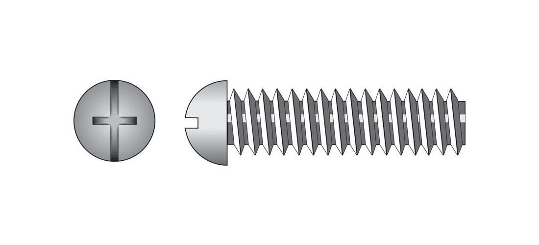 100 Pack 1/4-20 x 1" Zinc Plated Slotted Round Head Machine Screw, Each