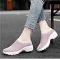 thumbnail image 5 of Zapatos de tenis informales para mujer, zapatos para caminar para mujer, zapatillas fáciles de poner, calzado de calcetín sin cordones, zapatillas de deporte de fondo grueso para exteriores para mujer, 5 of 5