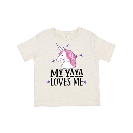 

Inktastic My Yaya Loves Me Unicorn Gift Toddler Toddler Girl T-Shirt