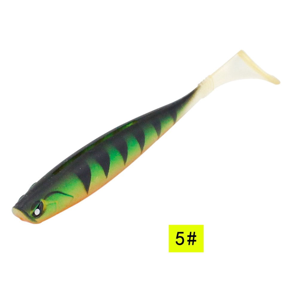 20PCS Soft T Tail Fishing Lures - 7CM Crankbaits Hooks Tackle Fake Baits (Yellow Spot) - View #5