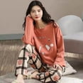 thumbnail image 2 of Pijama de algodón puro para mujer, traje informal holgado de manga larga, talla grande 4XL, modelos de primavera y otoño, servicio a domicilio, 2 of 4