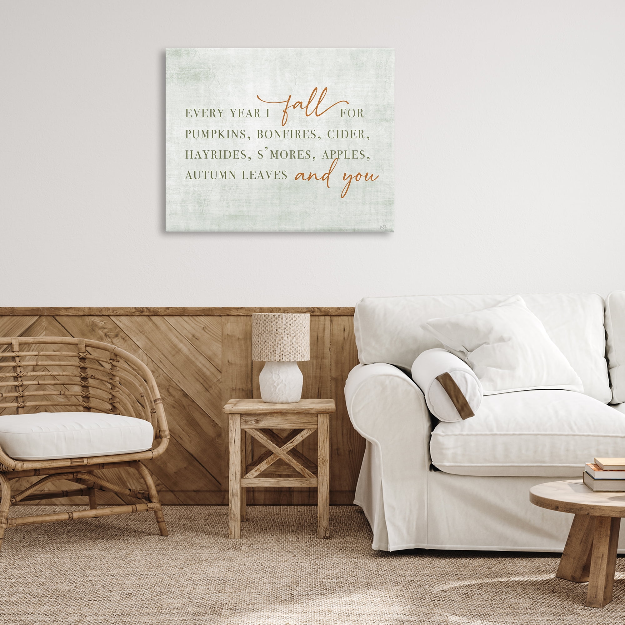 Stupell Industries Every Year Fall Phrase Typography Painting Gallery Wrapped Canvas Art Print Wall Art, 40 x 30