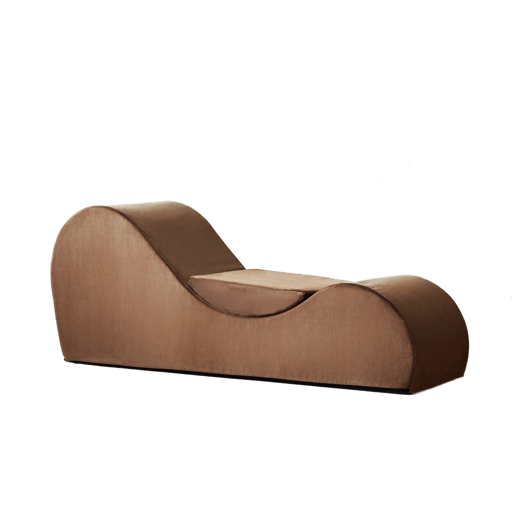 BSHTI 62.5" Polyurethane Yoga Chaise Lounge Chair with Washable Cover, Lazy Seating for Small Spaces(Brown)