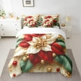 thumbnail image 2 of jejeloiu Christmas Red Floral Twin Bedding Sets 7-Piece,Happy New Year Bedding Comforter Set,Xmas Theme Sheet Sets For Teens,Breathable Home Decor Reversible, 2 of 8