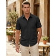 thumbnail image 4 of COOFANDY Men's Summer Casual Short Sleeve Button Down Shirt - Untucked Fit Dress Shirt with Pocket, 4 of 9
