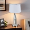 thumbnail image 6 of Danie Table Lamp- 4 Way Switch- Clear Glass Tube- Silver Metal 28 Inch, 6 of 6
