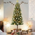 thumbnail image 6 of IDEALHOUSE, 7.5FT, Green, Slim Pencil Artificial Christmas Tree, Pre-Lit, Space-Saving Design, Warm White Bulbs, Metal Stand, Holiday Decor, 6 of 8