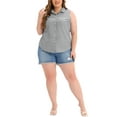 thumbnail image 3 of DARING DIVA Women's Plus Sleeveless Button Down Fashion Tank Top 4X Black, 3 of 8