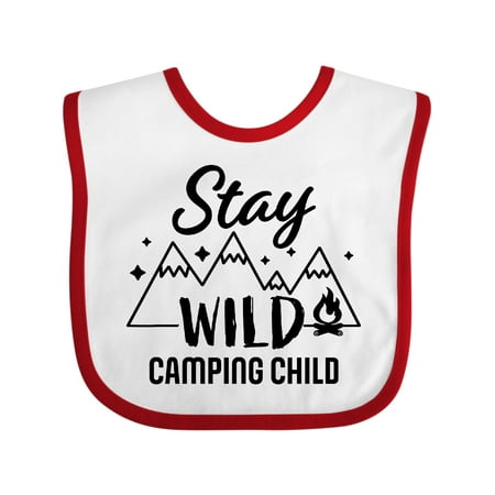 

Inktastic Stay Wild Camping Child with Mountains and Fire Gift Baby Boy or Baby Girl Bib