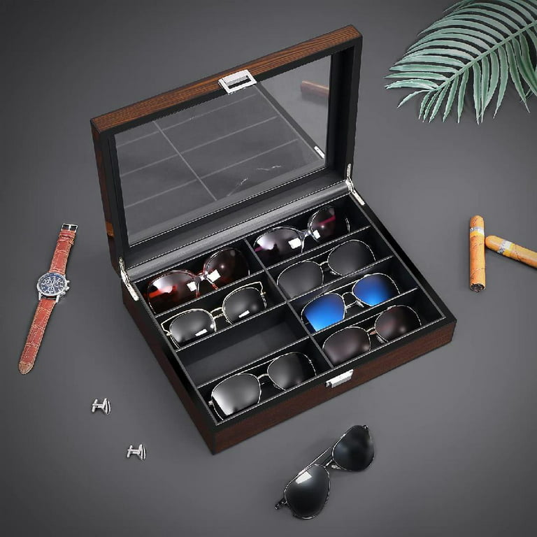 BEWISHOME Wooden Watch Box for Men - Luxury Watch Case, Real Glass Top,  Smooth Faux Leather Interior…See more BEWISHOME Wooden Watch Box for Men 