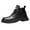 Black, variant on Mens Leather High Top Combat Boots Water Resistant Lace Up Hiking Chukka Boots (Bronze, 8)