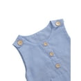 thumbnail image 4 of Kmbangi Bébé Garçon Fille Romper Sans Manches Combinaison Boutonnée Tenue Rayée, 4 of 8