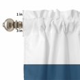 thumbnail image 4 of Grey Blue Curtain Valances Set Geometric Stripes Kitchen Curtains 36&nbsp;inch Length Rod Pocket Valance and Tiers 3 Piece Set Small Bedroom Bathroom Laundry Decor, 4 of 9