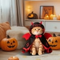 thumbnail image 6 of Halloween Pet Bat Cape Costume, Red Devil Wing & Horn Vampire Outfit, Funny Cosplay Holiday Clothes for Small Medium Dogs Cats, 6 of 7