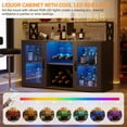 thumbnail image 6 of Yesurprise LED Wine Cabinet with Storage Shelf, Freestanding Liquor Cabinet for Living Room, Dining Room, 6 of 7