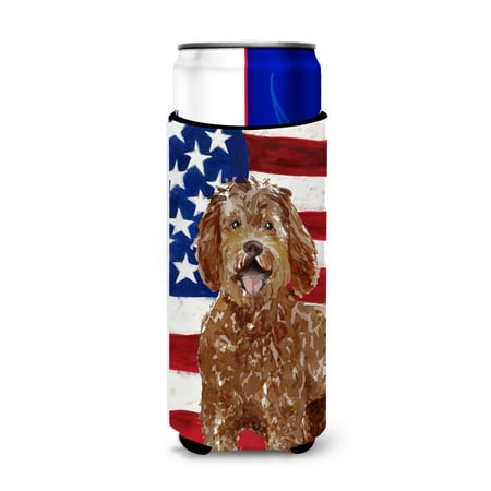 

Carolines Treasures CK1726MUK Patriotic USA Labradoodle Michelob Ultra Hugger for slim cans Slim Can multicolor