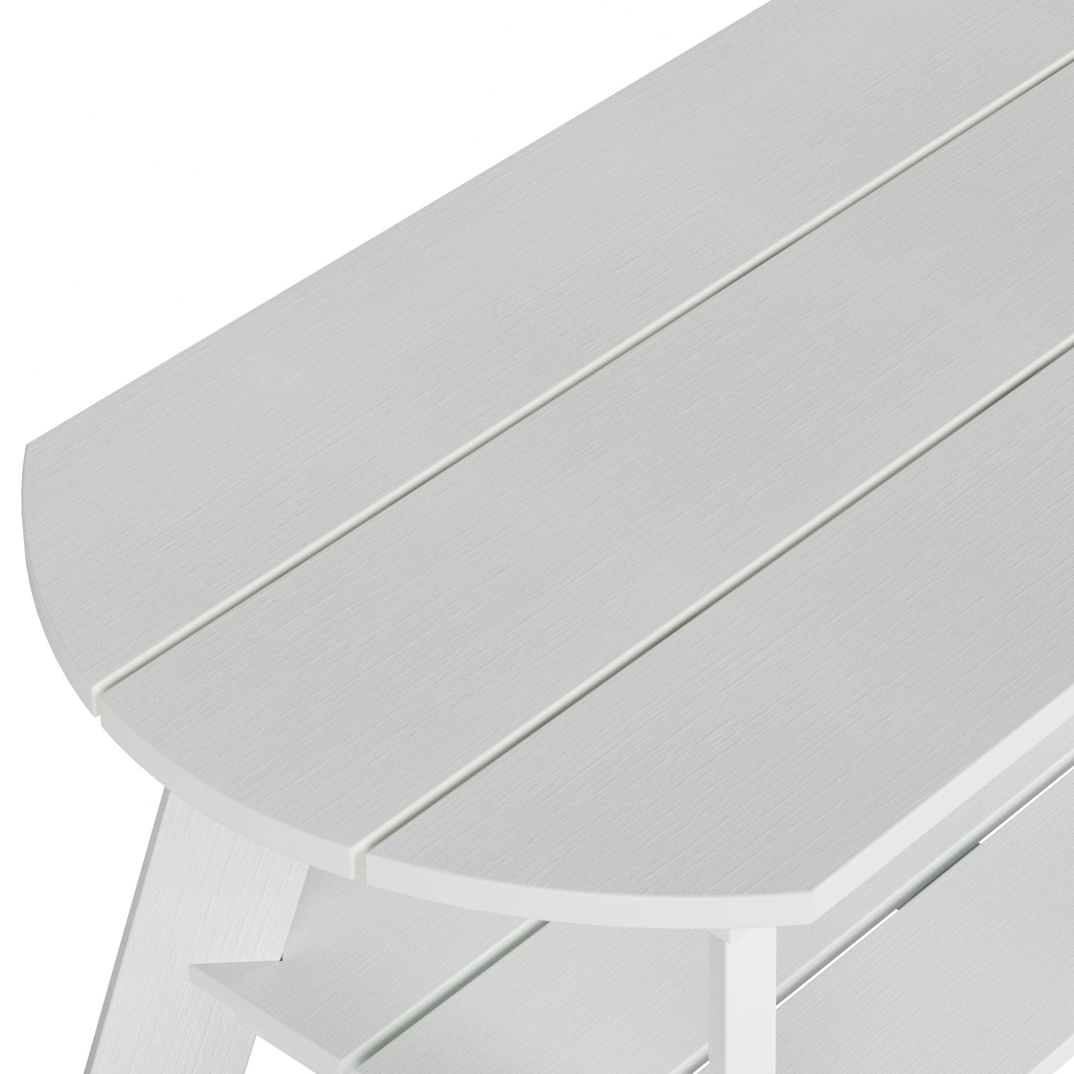WestinTrends Tuscany Outdoor Coffee Table, Real Wood Like All Weather HIPS 2 Tier Patio Adirondack Coffee Table, White