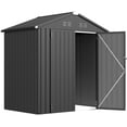 thumbnail image 2 of AECOJOY 6' x 4' Outdoor Metal Storage Shed with Lockable Door for Backyard in Dark Gray, 2 of 7
