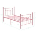 thumbnail image 6 of VECELO 2-Piece Twin Metal Bed Frame for Kids Teens Bedroom, Heavty Duty Mattress Foundation, No Box Spring Needed, Pink, 6 of 8