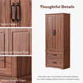 thumbnail image 4 of 71'' Rural Style Kitchen Storage Cabinets with 2 Large Drawers, Independent Cabinets with Multi-Layer Shelves, for Living Room,  Kitchen, Brown, 4 of 9