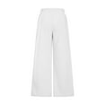 thumbnail image 5 of Women's Wide Leg Sweatpants Casual Solid Color Baggy Sports Pants High Waist Jogging Breathable Gym Pocket Trousers White M, 5 of 9