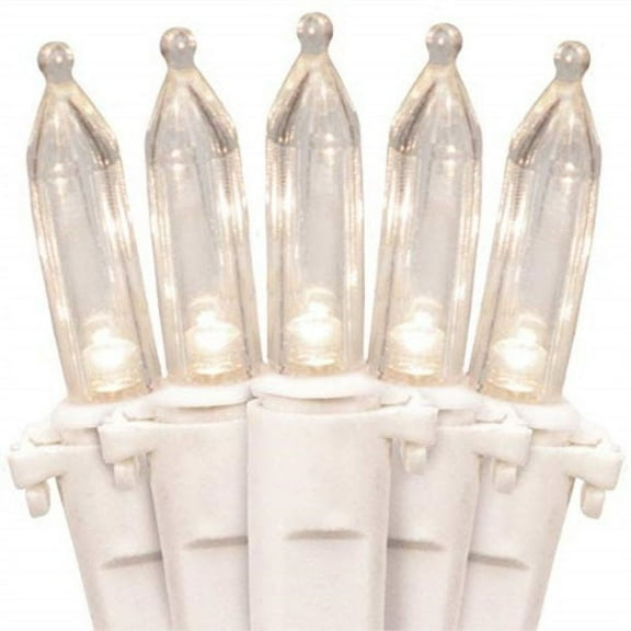 612 Vermont 100 White LED Christmas Lights on a White Wire Cord, UL Approved for Indoor and Outdoor Use, Lighted Length 18.5 Feet, Total Length 20.8 Feet, Connect Up to 27 Sets End to End