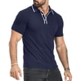 thumbnail image 6 of HAOMEILI Men's Polo Shirts Summer Short Sleeve Casual 3 Button T-Shirts Classic Basic Golf Work Tees Tops, 6 of 7