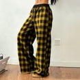 thumbnail image 4 of Cutuoiiu Women's Casual Plaid Wide Leg Pants with Pockets Drawstring Waist Plus Size S-5XL Breathable Fabric for Loungewear & Daily Wear Gifts, 4 of 9