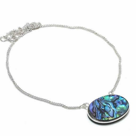 Abalone Shell Handmade 925 Sterling Silver Jewelry Necklace 18"