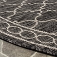 thumbnail image 4 of SAFAVIEH Courtyard Zavier Geometric Bordered Indoor/Outdoor Area Rug, 6'7" x 6'7" Round, Black/Beige, 4 of 9