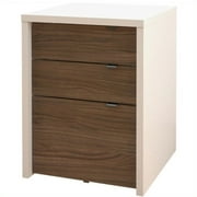 Atlin Designs 3 Drawer Filing Cabinet in White and Walnut