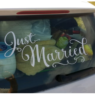 Just Married Wedding Day Car Window Sticker Personalised Sign