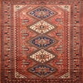 thumbnail image 1 of Ahgly Company Machine Washable Indoor Square Traditional Copper Red Pink Area Rugs, 7' Square, 1 of 7