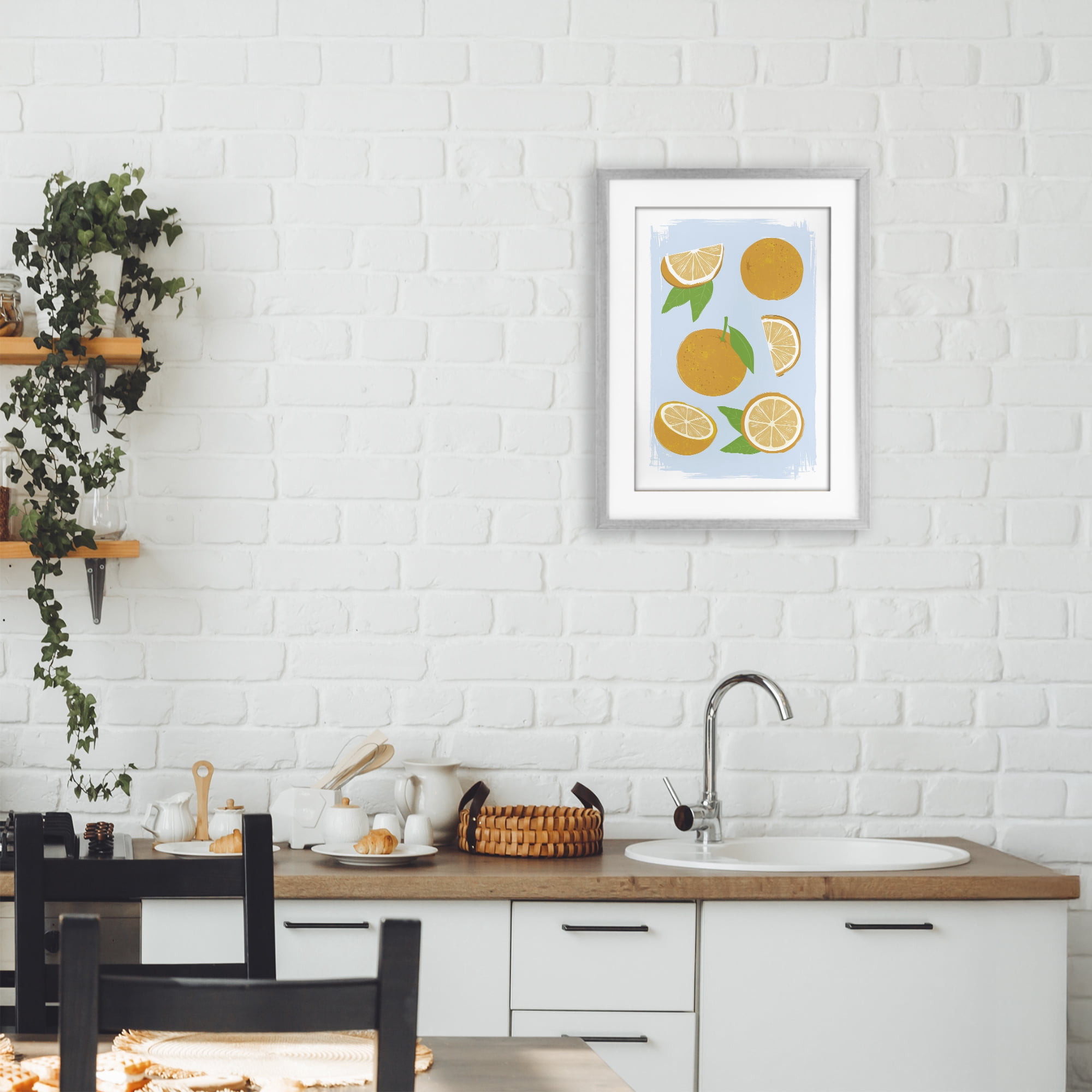 Stupell Industries Pastel Summer Oranges Gray Framed Print Under Glass, design by Martina Pavlova