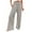 Beige, variant on High Waist Wide Leg Prints Pants For Women Smocked Elastic Waist Loose Comfy Split Casual Pants Pockets
