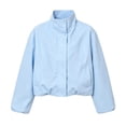 thumbnail image 7 of TEAJOPSUU Women's Cropped Zip Up Jacket Stand Collar Long Sleeve Outerwear Jackets with Pockets for Casual Streetwear Blue, 7 of 7