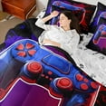 thumbnail image 4 of Castle Fairy Abstract Gradient Gamer Twin Bedding Sets 7-Piece for Female Men,Graffiti Splash Bedding Comforter Set Microfiber,Video Game Breathable Sheet Sets,Breathable Home Decor,Reversible, 4 of 8