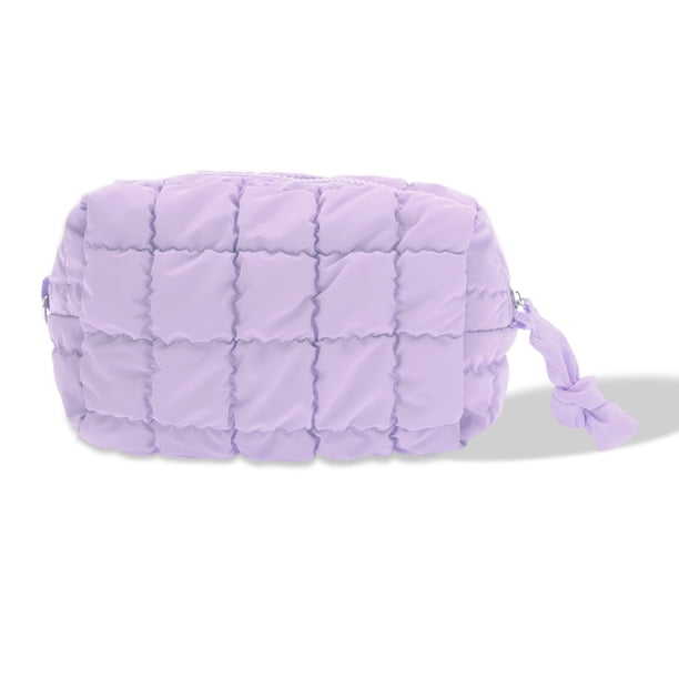 Bolsa de Maquillaje Única Bargains Bolsa Cosmética Acolchada Bolsa de Aseo Organizador de Maquillaje Organizador Cosmético de Viaje Bonita Bolsa de Maquillaje para Mujeres Morada